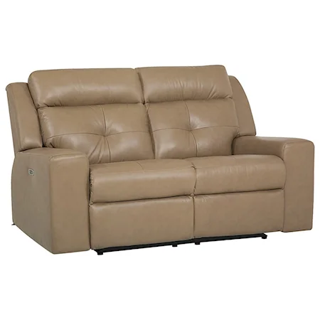 Power Reclining Loveseat with Power Tilt Headrests and USB Charging Ports